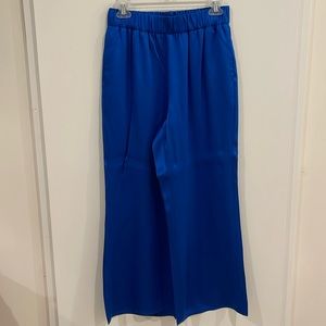 JCREW Blue Satin Blend Wide Leg Pant